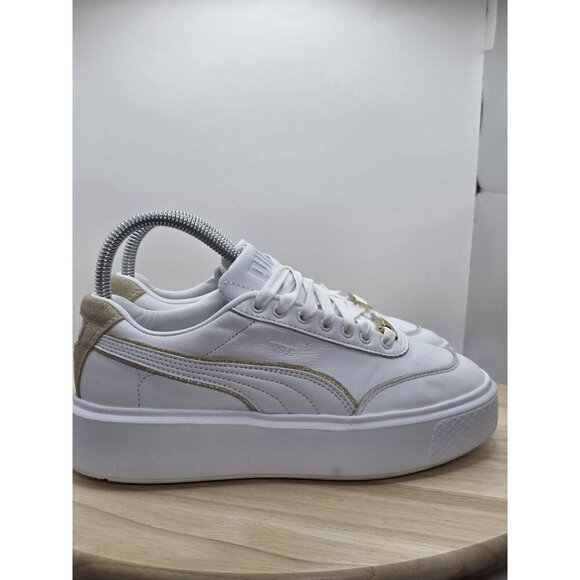 PUMA Oslo Maja Gloaming Platform SNEAKER SHOE WOMENS SIZE US 6 WHITE/GOLD EUC - Picture 3 of 8